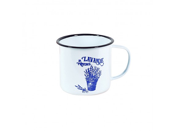 Taza de metal esmaltado lavanda